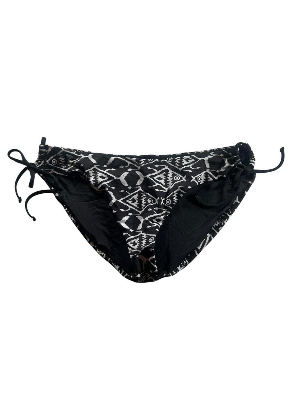 Patagonia Fish Black + White Side Tie Bikini Bottoms